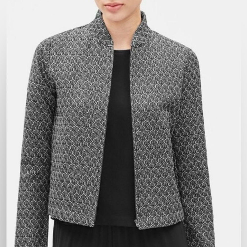 Eileen Fisher Rosette Jacquard Jacket Lightweight Size M - Picture 13 of 13